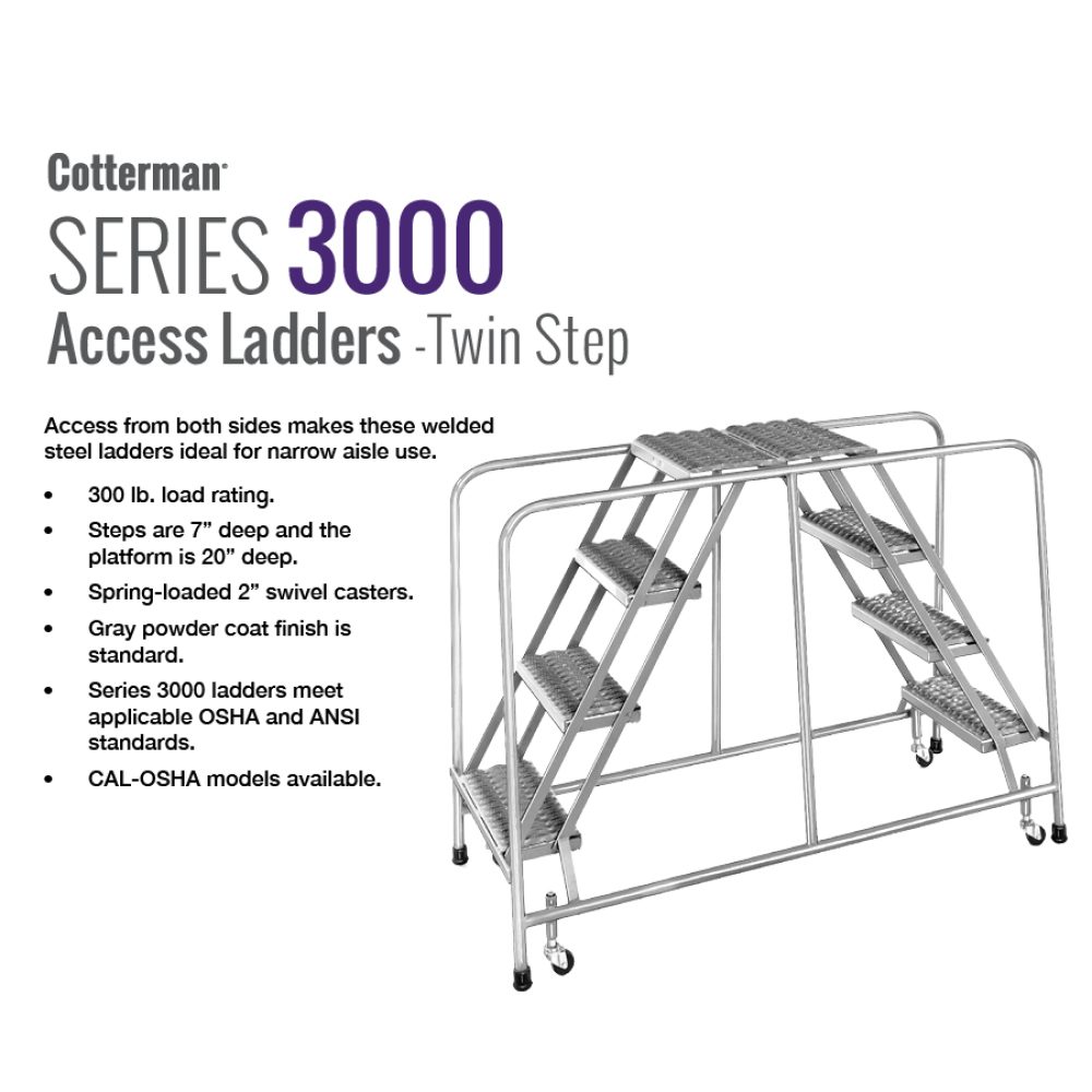 cotterman-series-3000-rolling-metal-ladder-dual-twin-step-access-ladder